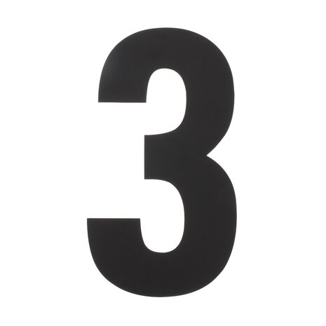 Intersteel Huisnummer 3 XXL hoogte 50 cm RVS/mat zwart Intersteel Huisnummer 3 XXL hoogte 50 cm RVS/mat zwart