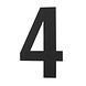 Intersteel Huisnummer 4 XXL hoogte 50 cm RVS/mat zwart Intersteel Huisnummer 4 XXL hoogte 50 cm RVS/mat zwart