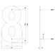 Intersteel Huisnummer 8 XXL hoogte 50 cm RVS/mat zwart Intersteel Huisnummer 8 XXL hoogte 50 cm RVS/mat zwart
