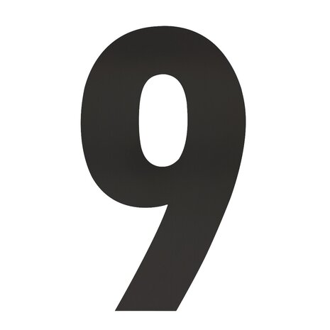 Intersteel Huisnummer 9 XXL hoogte 50 cm RVS/mat zwart Intersteel Huisnummer 9 XXL hoogte 50 cm RVS/mat zwart