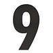 Intersteel Huisnummer 9 XXL hoogte 50 cm RVS/mat zwart Intersteel Huisnummer 9 XXL hoogte 50 cm RVS/mat zwart