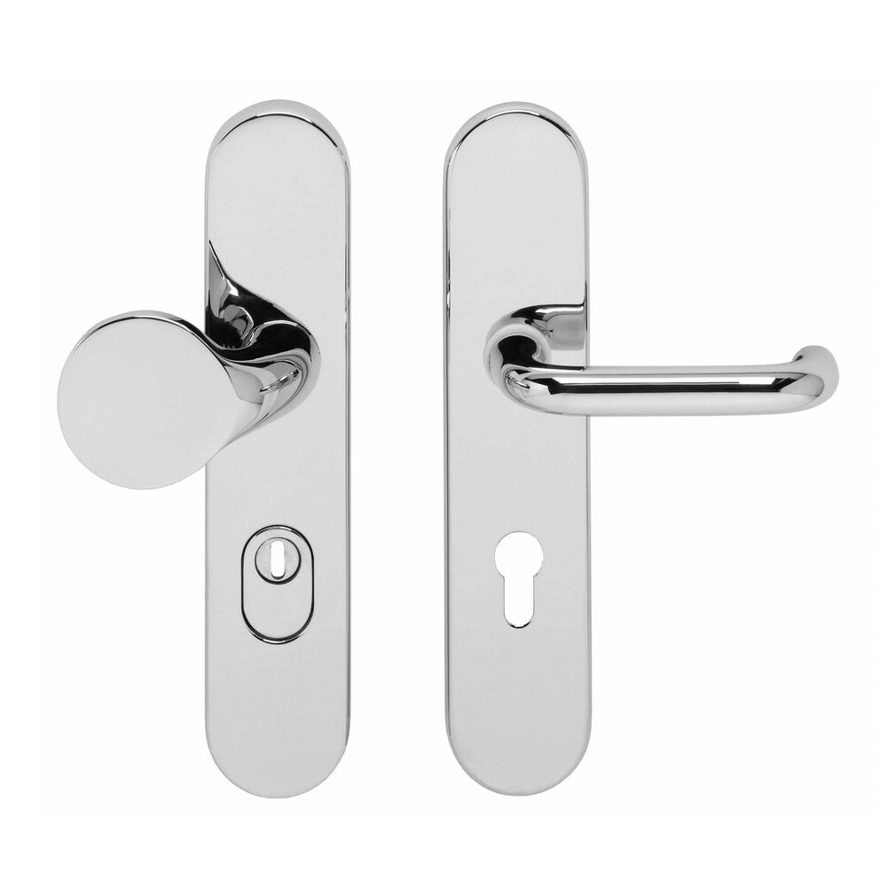 Intersteel Veiligheidsbeslag SKG3 ovaal kerntrekbeveiliging profielcilincergat 72mm chroom voordeurbeslag