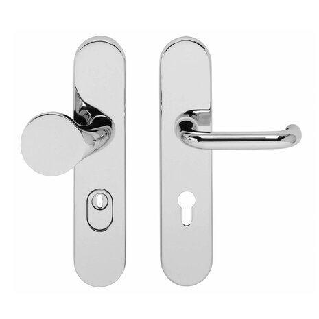 Intersteel Veiligheidsbeslag SKG3 ovaal kerntrekbeveiliging profielcilincergat 72mm chroom voordeurbeslag