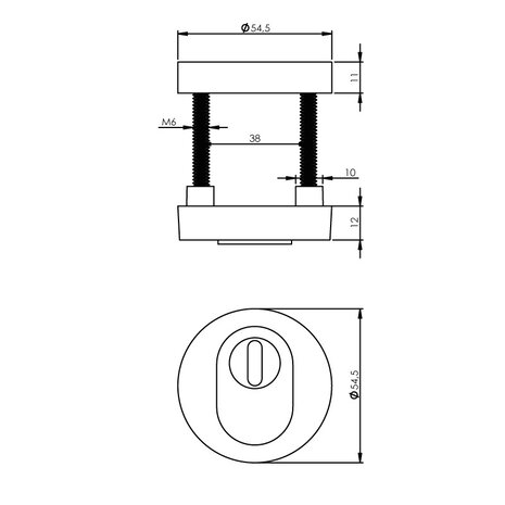 Intersteel Veiligheidsrozet SKG3 rond kerntrekbeveiliging mat chroom Intersteel Veiligheidsrozet SKG3 rond kerntrekbeveiliging mat chroom