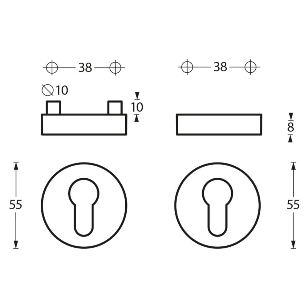 Intersteel Veiligheidsrozet SKG3 rond geborsteld RVS
