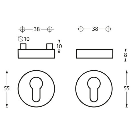 Intersteel Veiligheidsrozet SKG3 rond geborsteld RVS
