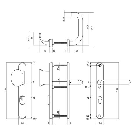 Intersteel Veiligheidsbeslag SKG3 ovaal kerntrekbeveiliging profielcilincergat 92mm smal geborsteld RVS voordeurbeslag Intersteel Veiligheidsbeslag SKG3 ovaal kerntrekbeveiliging profielcilincergat 92mm smal geborsteld RVS voordeurbeslag