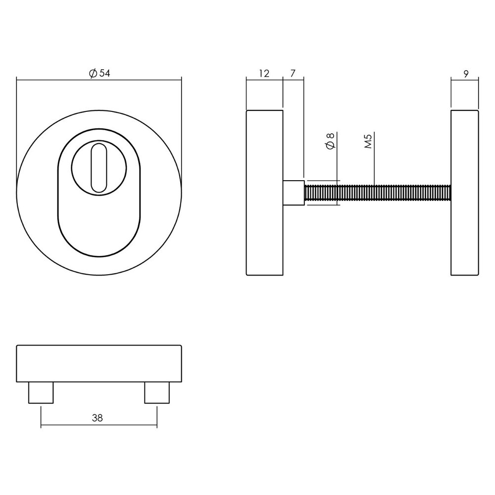 Intersteel Voordeurset veiligheidsbeslag SKG3 rond rozet kerntrekbeveiliging geborsteld RVS Intersteel Voordeurset veiligheidsbeslag SKG3 rond rozet kerntrekbeveiliging geborsteld RVS
