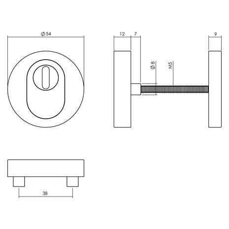 Intersteel Voordeurset veiligheidsbeslag SKG3 rond rozet kerntrekbeveiliging geborsteld RVS Intersteel Voordeurset veiligheidsbeslag SKG3 rond rozet kerntrekbeveiliging geborsteld RVS
