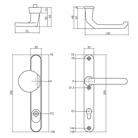 Intersteel Veiligheidsbeslag SKG3 ovaal smal schild kerntrekbeveiliging profielcilincergat 92mm aluminium voordeurbeslag Intersteel Veiligheidsbeslag SKG3 ovaal smal schild kerntrekbeveiliging profielcilincergat 92mm aluminium voordeurbeslag