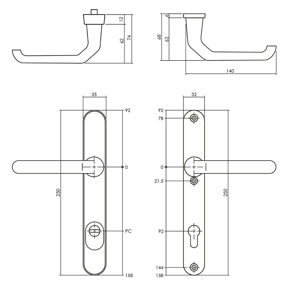Intersteel Veiligheidsbeslag SKG3 ovaal smal schild kerntrekbeveiliging profielcilincergat 92mm aluminium achterdeurbeslag Intersteel Veiligheidsbeslag SKG3 ovaal smal schild kerntrekbeveiliging profielcilincergat 92mm aluminium achterdeurbeslag