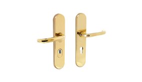 Intersteel Veiligheidsbeslag SKG3 ovaal kerntrekbeveiliging profielcilindergat 72mm messing ongelakt achterdeurbeslag