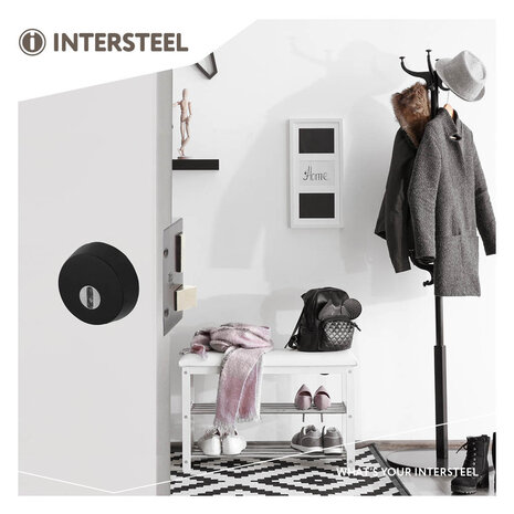 Intersteel Veiligheidsrozet SKG3 rond voor oplegsloten kerntrekbeveiliging zwart RVS