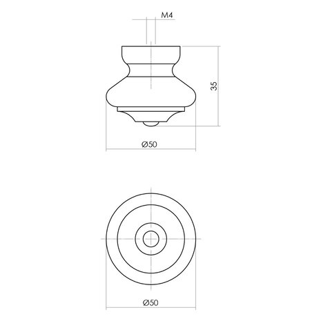 Intersteel Meubelknop 50mm beukenhout Intersteel Meubelknop 50mm beukenhout