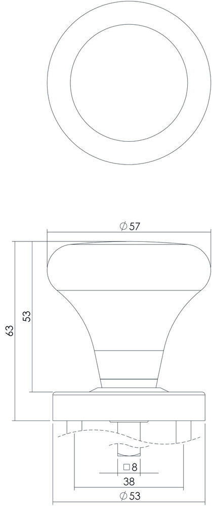 Intersteel Deurklink Paddenstoel op rozet met ring geborsteld RVS Intersteel Deurklink Paddenstoel op rozet met ring geborsteld RVS