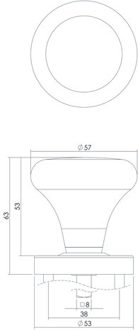 Intersteel Deurklink Paddenstoel op rozet met ring geborsteld RVS Intersteel Deurklink Paddenstoel op rozet met ring geborsteld RVS
