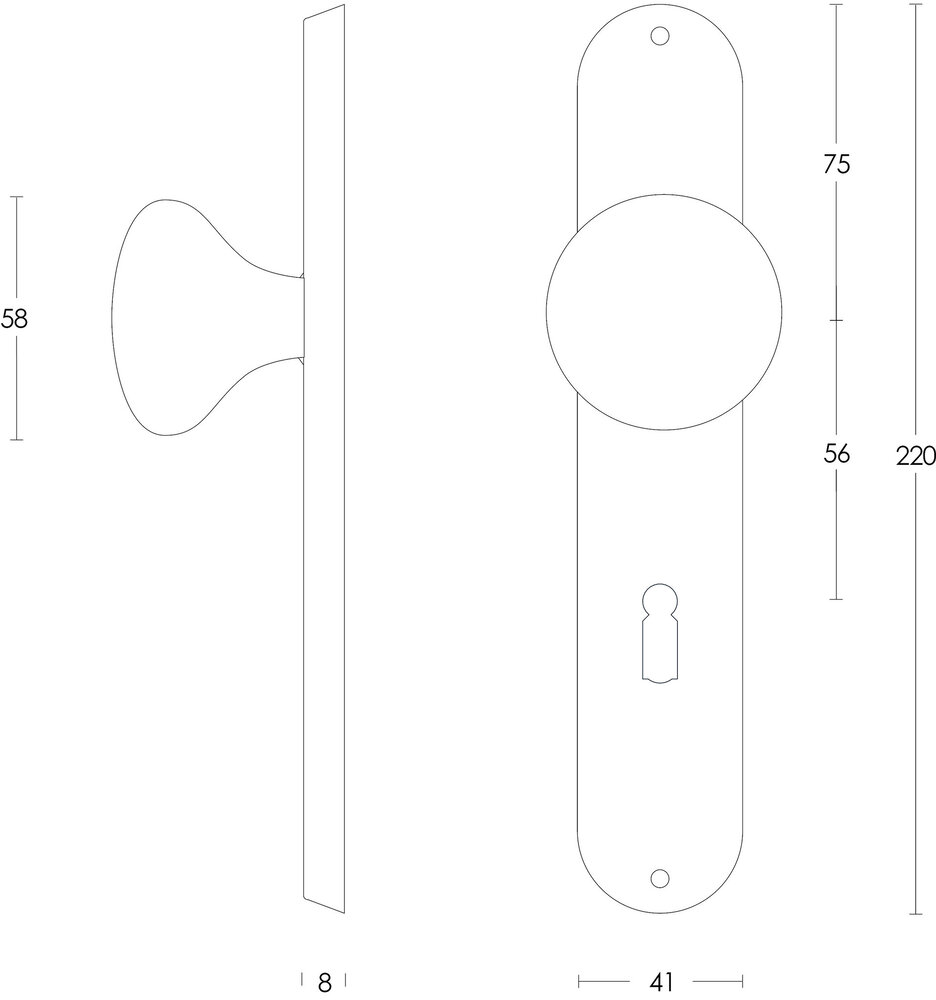 Intersteel Deurknop Paddenstoel op schild sleutelgat 56mm geborsteld RVS Intersteel Deurknop Paddenstoel op schild sleutelgat 56mm geborsteld RVS