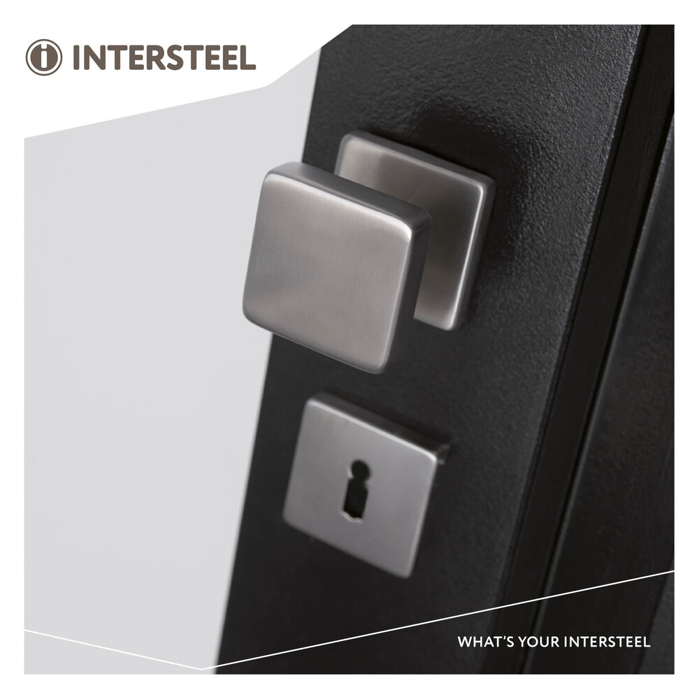 Intersteel Deurknop vierkant centraal geborsteld RVS Intersteel Deurknop vierkant centraal geborsteld RVS