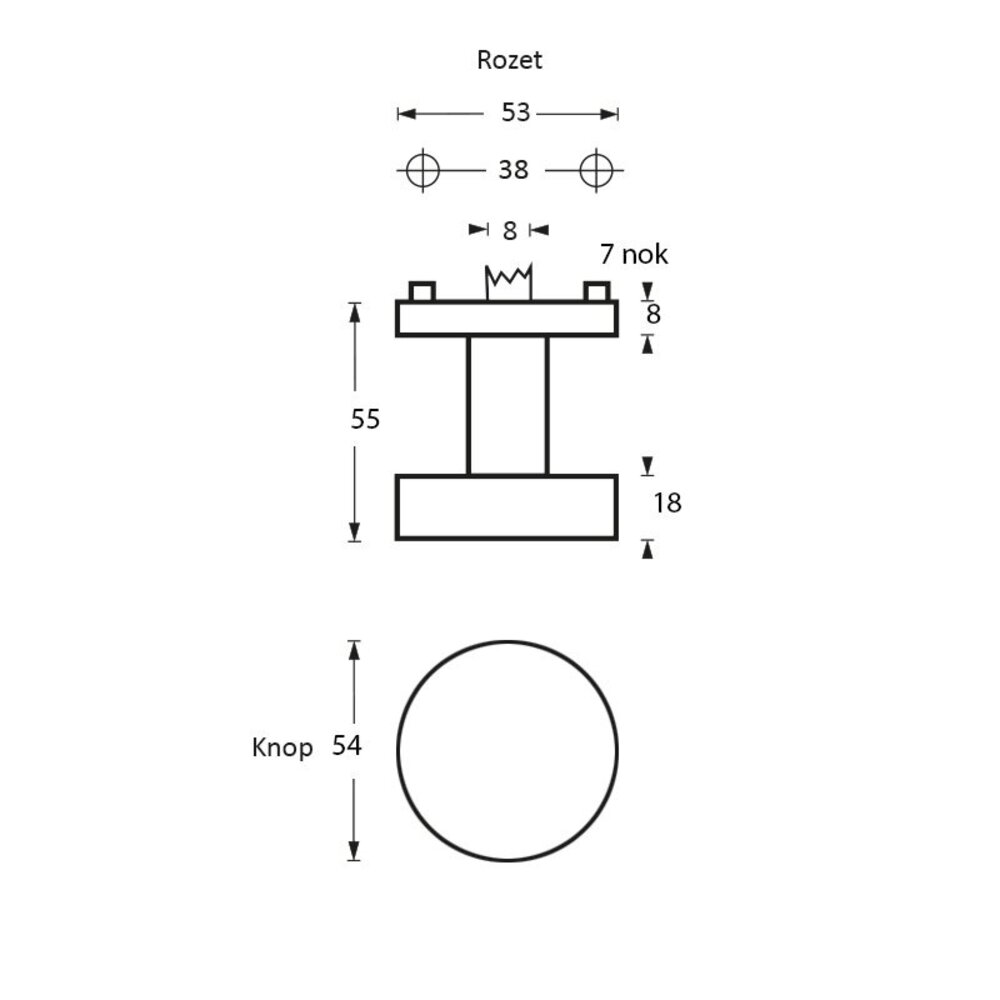 Intersteel Deurknop op rond rozet geborsteld RVS Intersteel Deurknop op rond rozet geborsteld RVS