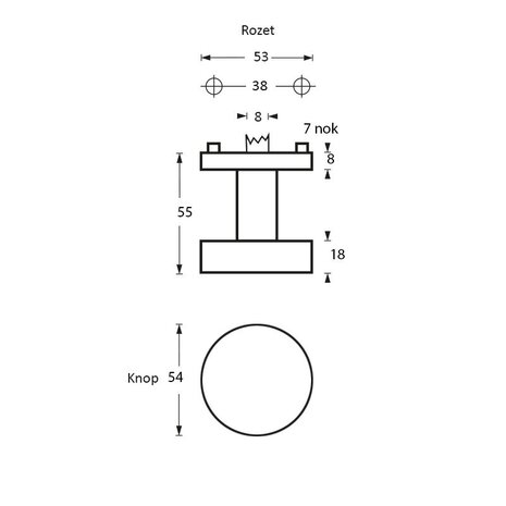 Intersteel Deurknop op rond rozet geborsteld RVS Intersteel Deurknop op rond rozet geborsteld RVS