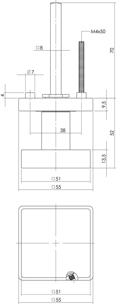 Intersteel Deurknop vierkant rozet mat nikkel Intersteel Deurknop vierkant rozet mat nikkel