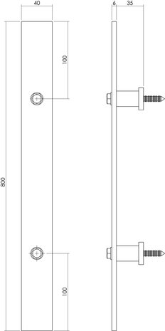 Intersteel Handgreep 800x40mm antiek Intersteel Handgreep 800x40mm antiek