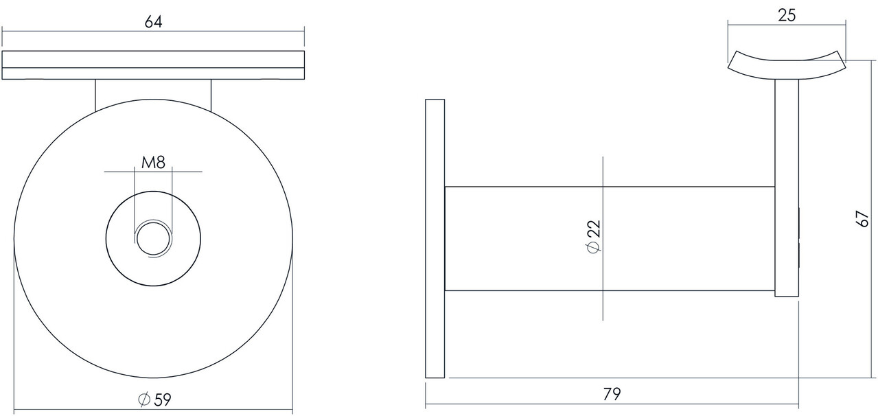 Intersteel Trapleuning houder zwaar met hol zadel geborsteld RVS