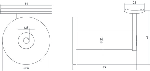 Intersteel Trapleuning houder zwaar met hol zadel geborsteld RVS