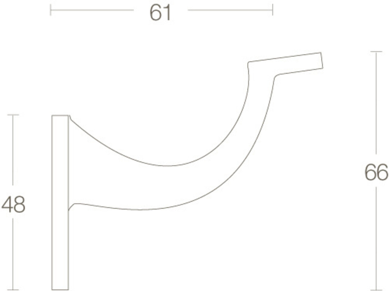 Intersteel Trapleuning houder hol zadel chroom