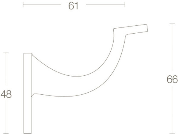 Intersteel Trapleuning houder hol zadel chroom
