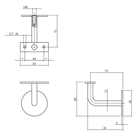 Intersteel Trapleuning houder gebogen vlak zadel geborsteld RVS Intersteel Trapleuning houder gebogen vlak zadel geborsteld RVS