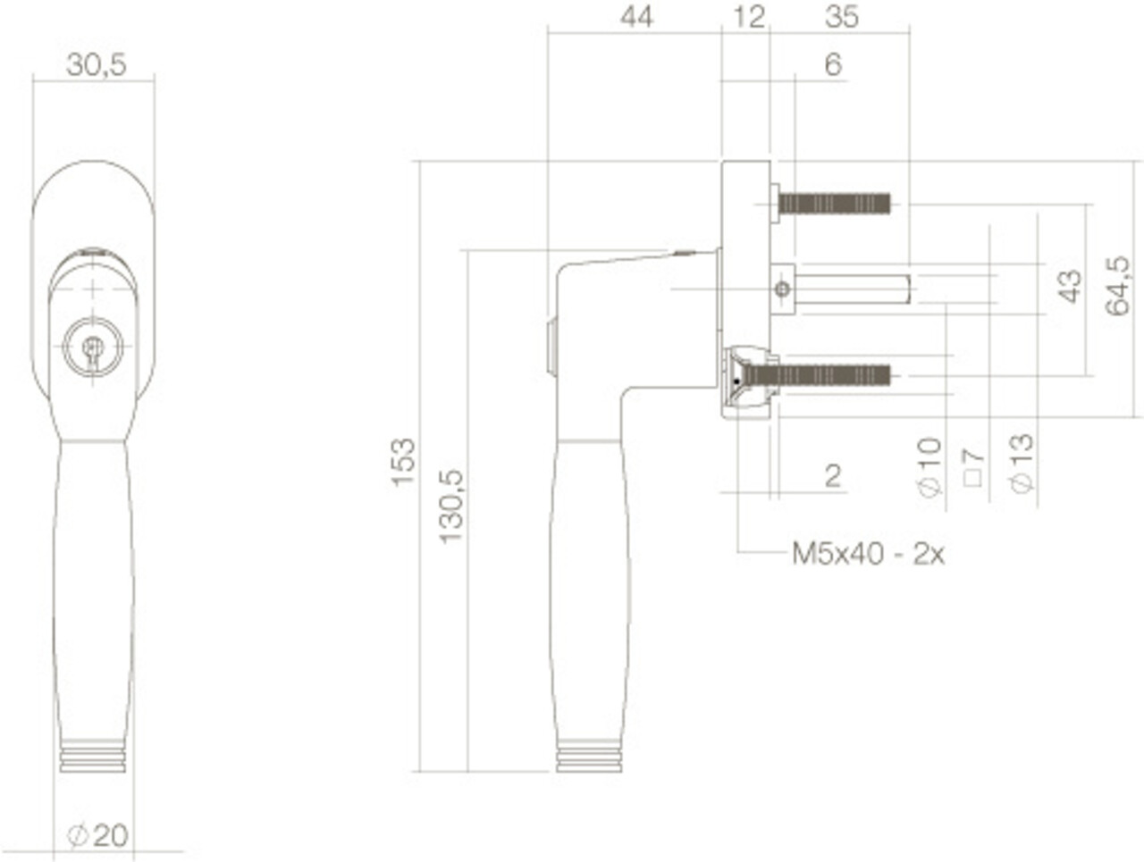 Intersteel Raamsluiting Ton 222 afsluitbaar nikkel mat/ebbenhout Intersteel Raamsluiting Ton 222 afsluitbaar nikkel mat/ebbenhout