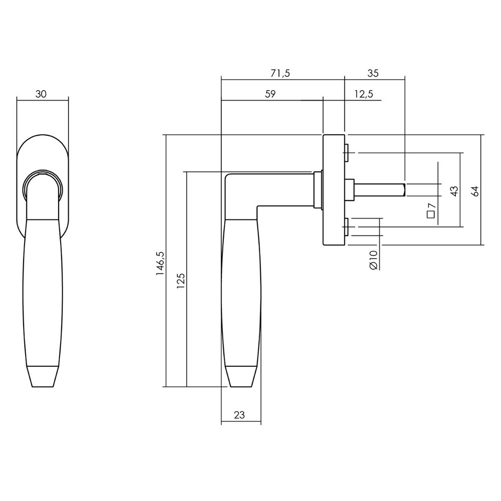 Intersteel Raamsluiting Combinatie geborsteld RVS Intersteel Raamsluiting Combinatie geborsteld RVS