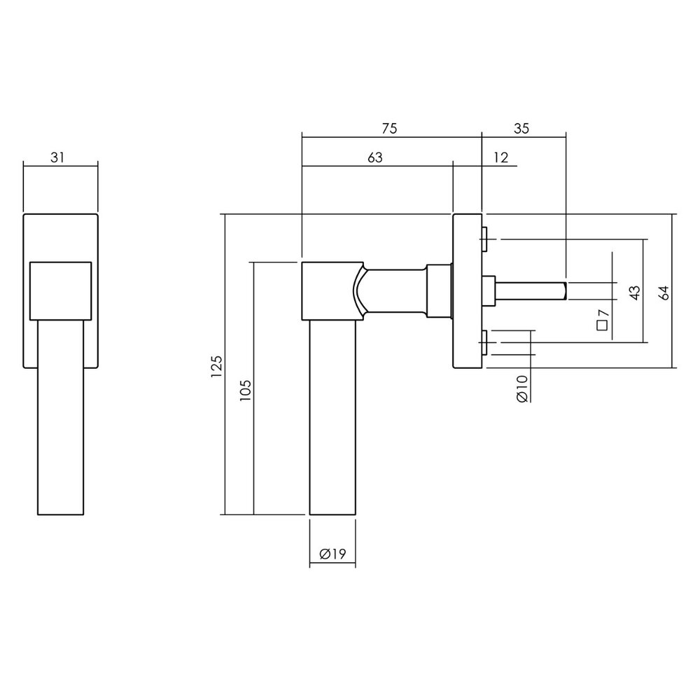 Intersteel Raamsluiting L-vorm Recht geborsteld RVS Intersteel Raamsluiting L-vorm Recht geborsteld RVS