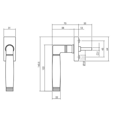 Intersteel Raamsluiting Ton 212 geborsteld RVS Intersteel Raamsluiting Ton 212 geborsteld RVS