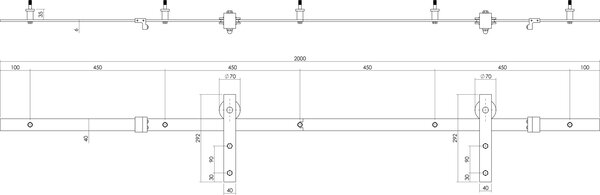 Intersteel Schuifdeursysteem Basic Antiek 200cm