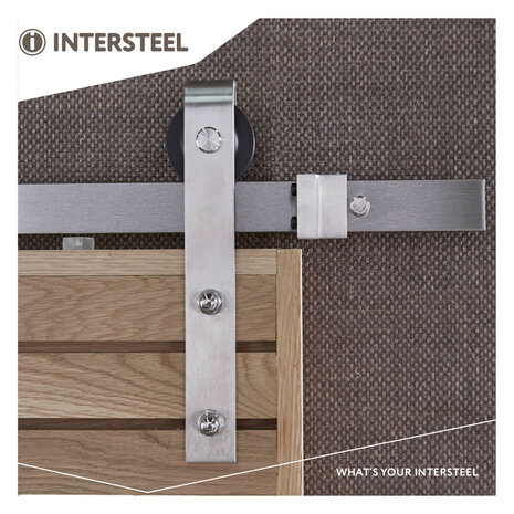 Intersteel Schuifdeur systeem Basic geborsteld RVS
