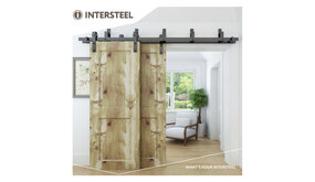 Intersteel Set van 5 wandsteunen voor dubbele schuifdeuren mat zwart Intersteel Set van 5 wandsteunen voor dubbele schuifdeuren mat zwart