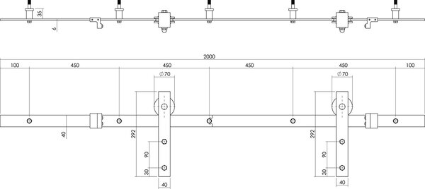 Intersteel Schuifdeursysteem tbv glazen deur