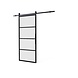 Intersteel DIY-schuifdeur Cubo zwart incl. matglas 2150x980x28mm + zwart schuifdeursysteem Basic