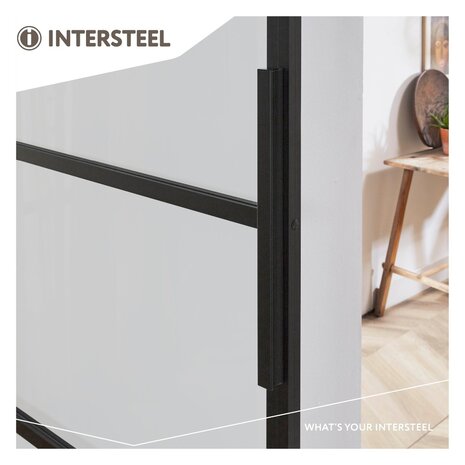 Intersteel DIY-schuifdeur Cubo zwart incl. matglas 2150x980x28mm + zwart schuifdeursysteem Basic