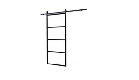Intersteel DIY-schuifdeur Cubo zwart incl. transparant glas 2150x980x28mm + zwart schuifdeursysteem Basic Intersteel DIY-schuifdeur Cubo zwart incl. transparant glas 2150x980x28mm + zwart schuifdeursysteem Basic