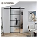 Intersteel DIY-schuifdeur Cubo zwart incl. transparant glas 2150x980x28mm + zwart schuifdeursysteem Basic Intersteel DIY-schuifdeur Cubo zwart incl. transparant glas 2150x980x28mm + zwart schuifdeursysteem Basic