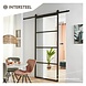 Intersteel DIY-schuifdeur Cubo zwart incl. transparant glas 2350x980x28mm + zwart schuifdeursysteem Basic