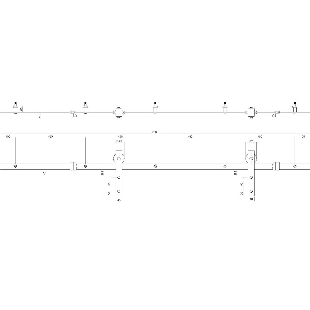 Intersteel DIY-schuifdeur Cubo zwart incl. matglas 2350x980x28mm + zwart schuifdeursysteem Basic Intersteel DIY-schuifdeur Cubo zwart incl. matglas 2350x980x28mm + zwart schuifdeursysteem Basic