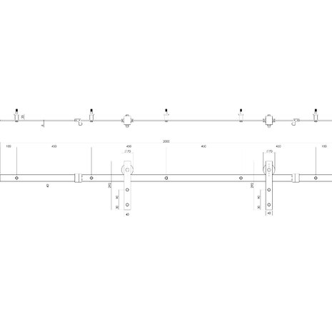 Intersteel DIY-schuifdeur Cubo zwart incl. matglas 2350x980x28mm + zwart schuifdeursysteem Basic Intersteel DIY-schuifdeur Cubo zwart incl. matglas 2350x980x28mm + zwart schuifdeursysteem Basic