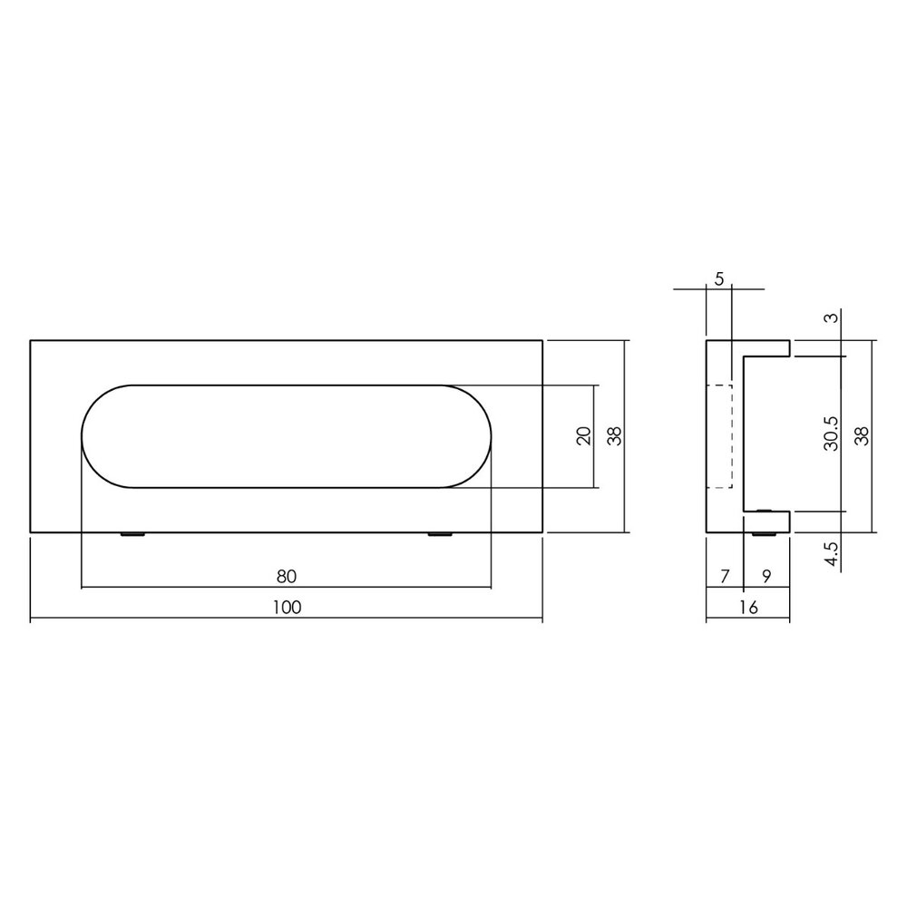 Intersteel Schuifdeurkom voor DIY-schuifdeur Cubo 100x35mm zwart Intersteel Schuifdeurkom voor DIY-schuifdeur Cubo 100x35mm zwart