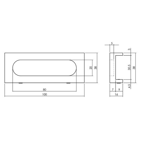 Intersteel Schuifdeurkom voor DIY-schuifdeur Cubo 100x35mm zwart Intersteel Schuifdeurkom voor DIY-schuifdeur Cubo 100x35mm zwart