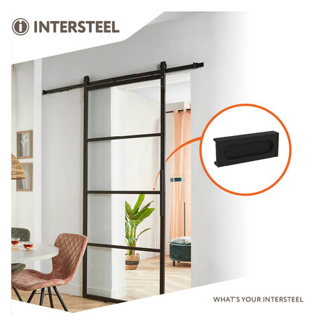 Intersteel Schuifdeurkom voor DIY-schuifdeur Cubo 100x35mm zwart Intersteel Schuifdeurkom voor DIY-schuifdeur Cubo 100x35mm zwart