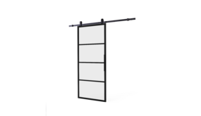 Intersteel DIY-schuifdeur Cubo zwart incl. matglas 2150x980x28mm + zwart schuifdeursysteem Basic Top Intersteel DIY-schuifdeur Cubo zwart incl. matglas 2150x980x28mm + zwart schuifdeursysteem Basic Top